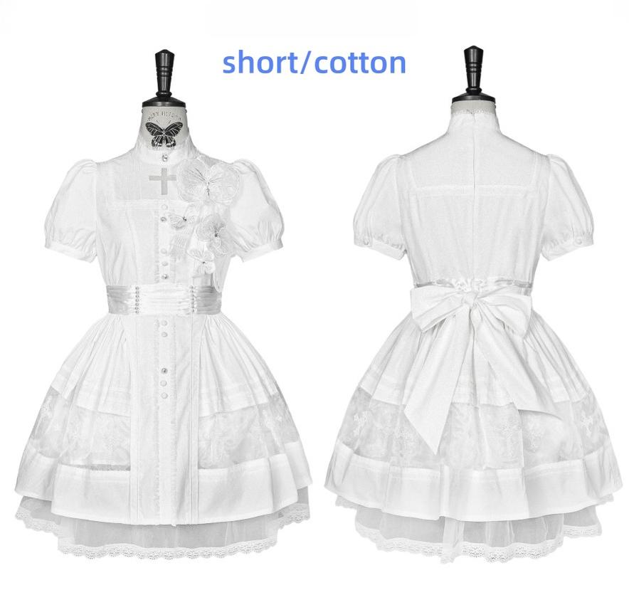 Ghost Orchid - Gothic Lolita OP Dress, Embroidered Cross 45137:835654