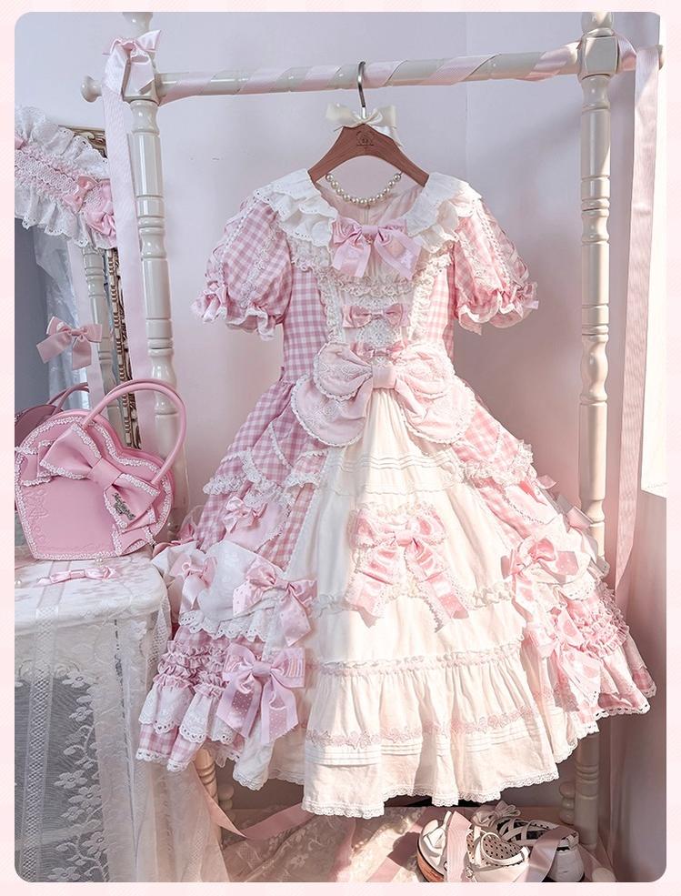 Mademoiselle Pearl - Heart Woven Concerto - IP Collab Sweet Lolita OP Dress, Bow Accents 43765:785900