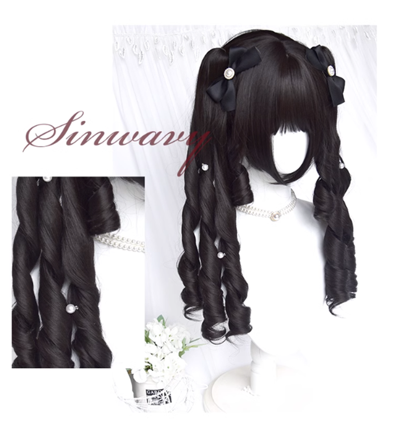 (Buyforme)Sinwavy~Retro Elegant Roman Curl Double Ponytail Wig   