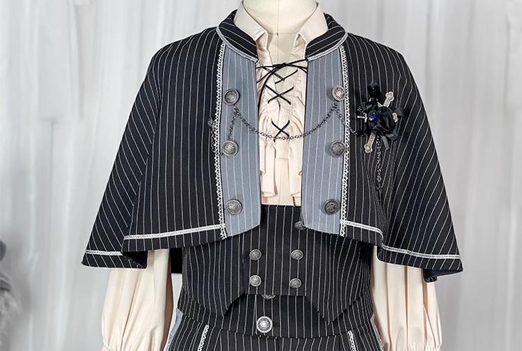 CastleToo - King's College - Ouji Lolita Skirt Set Prince Tie Shirt Set S Cloak
