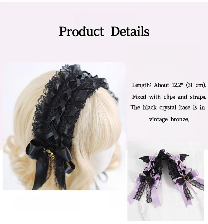 Xiaogui - Halloween Gothic Lolita Hairband, Detachable Devil Wings 44225:798836