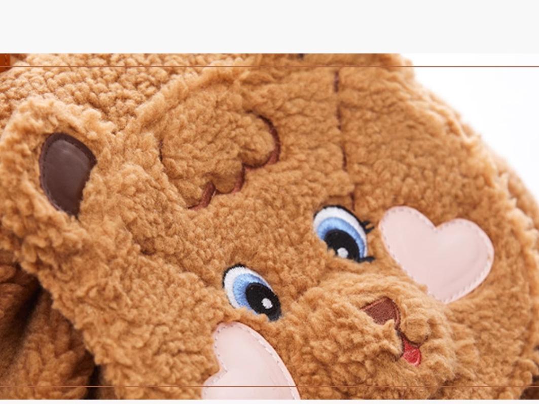 BerryQ - Chubbybear - Kawaii Lolita Plush Embroidered Brown Backpack