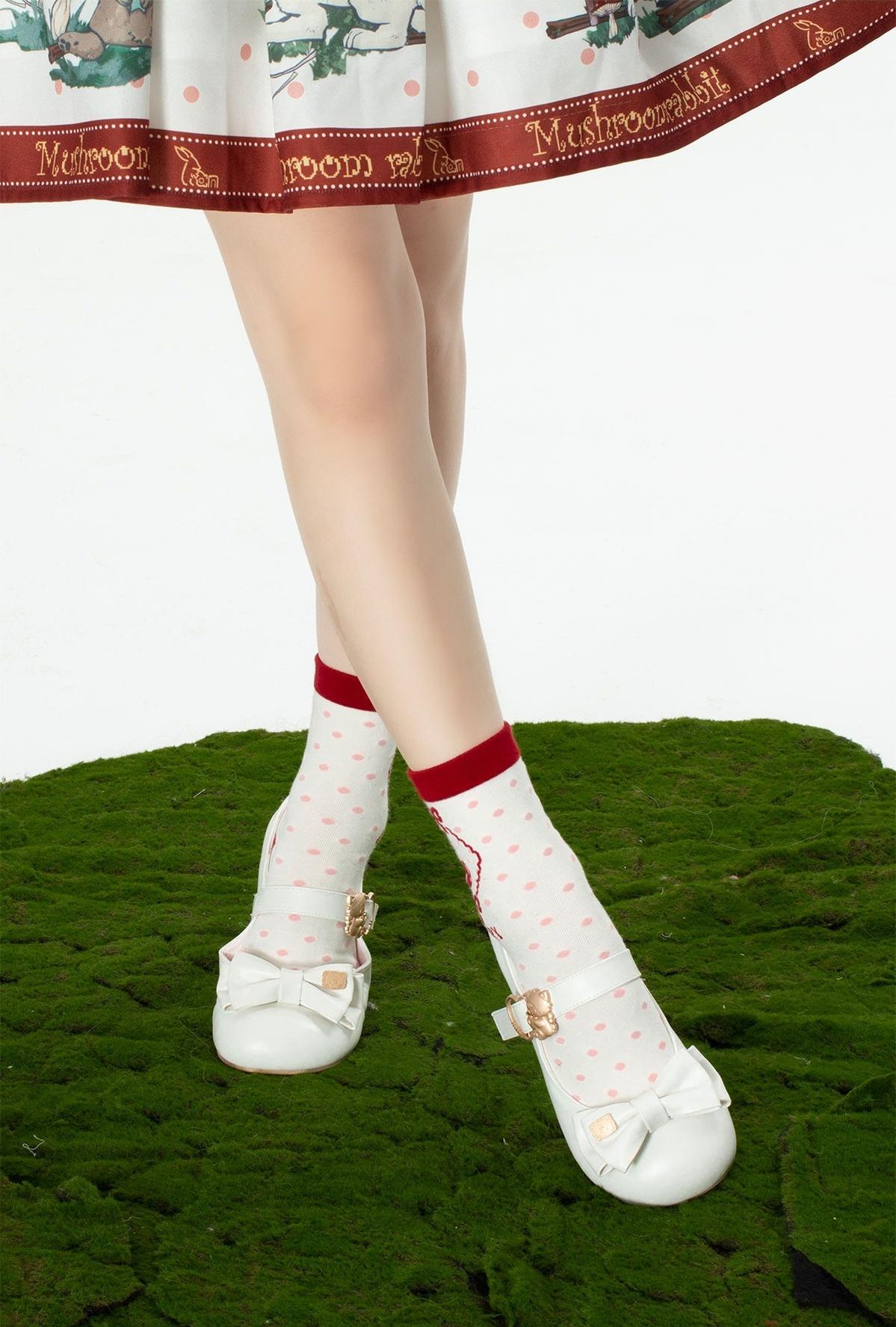 Sheep Puff - Mikko Hug - Sweet Lolita Shose Round Toe Lolitta Heels Butterfly Bow