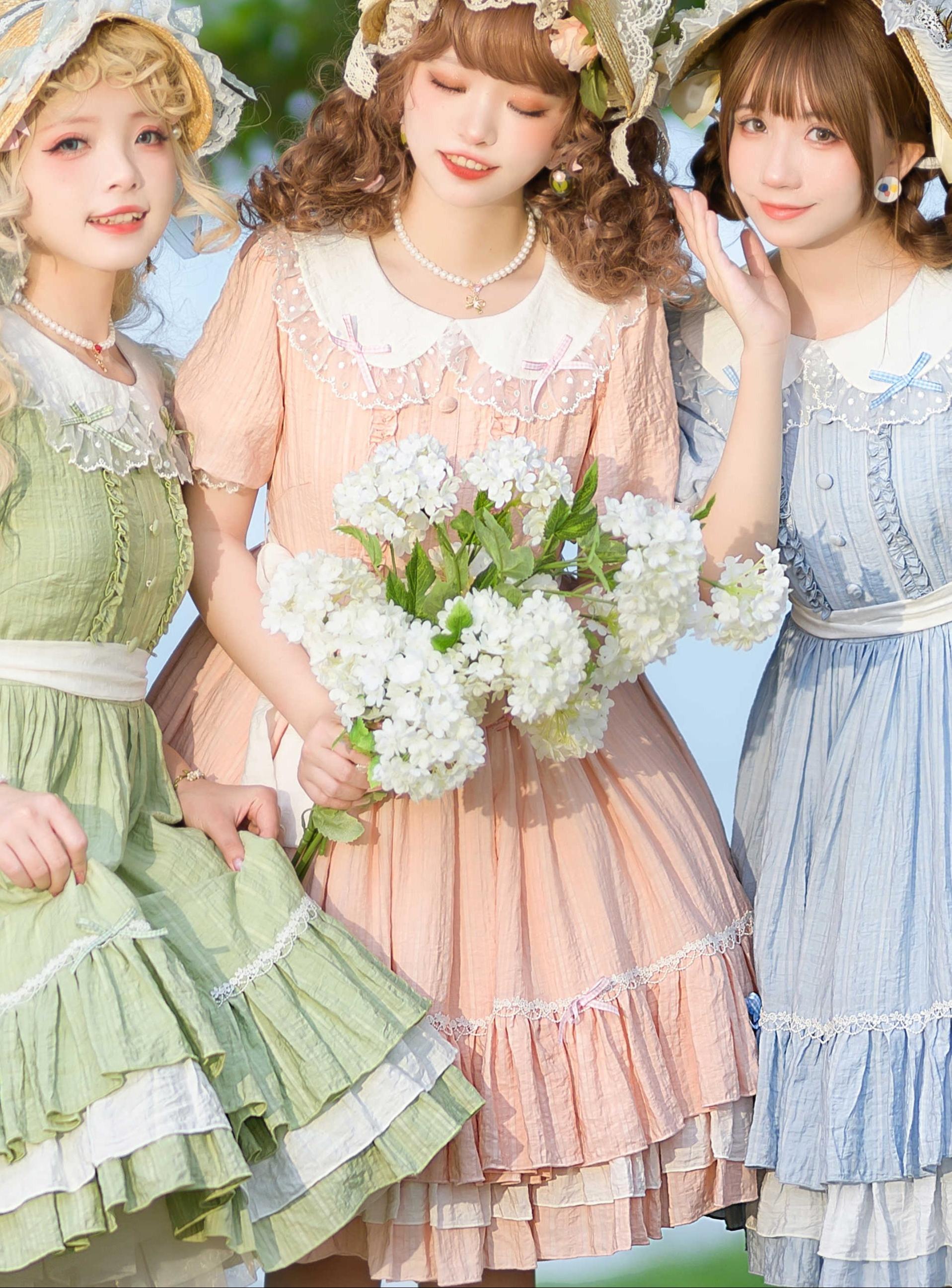 Afternoon Tea - Classic Lolita OP Dress, Lace Peter Pan Collar