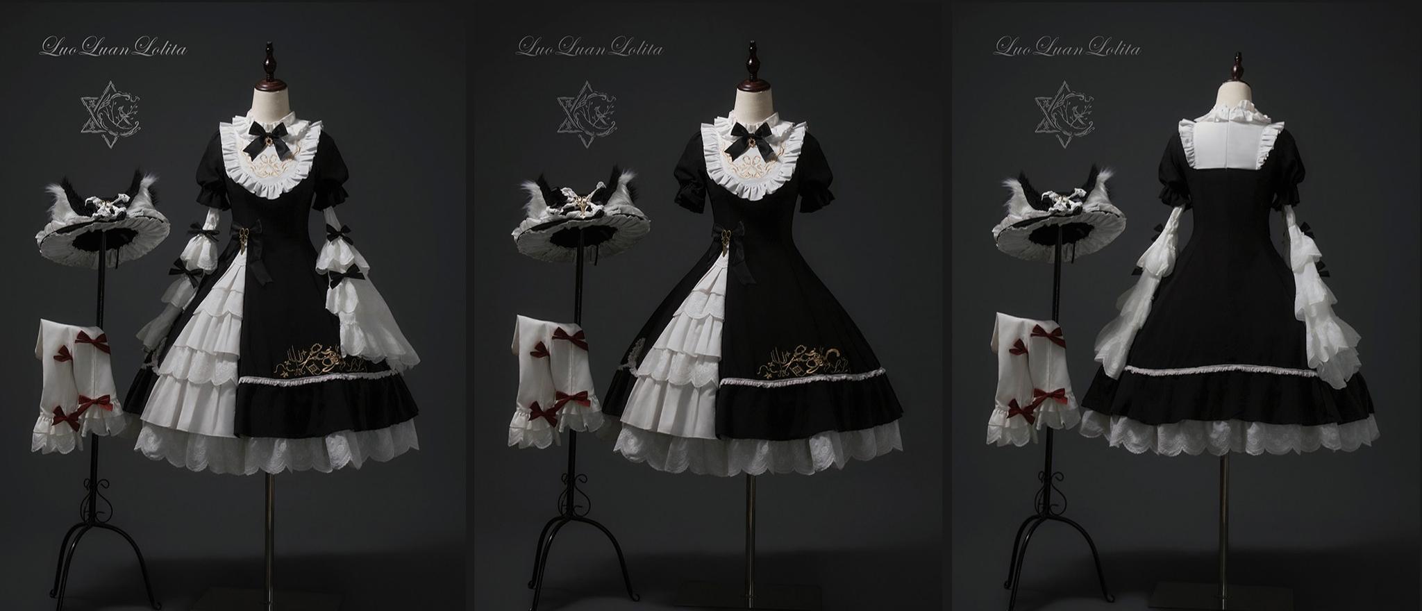 Sewing Magic Cat - Classic Lolita Six-Panel OP Dress with Embroidery