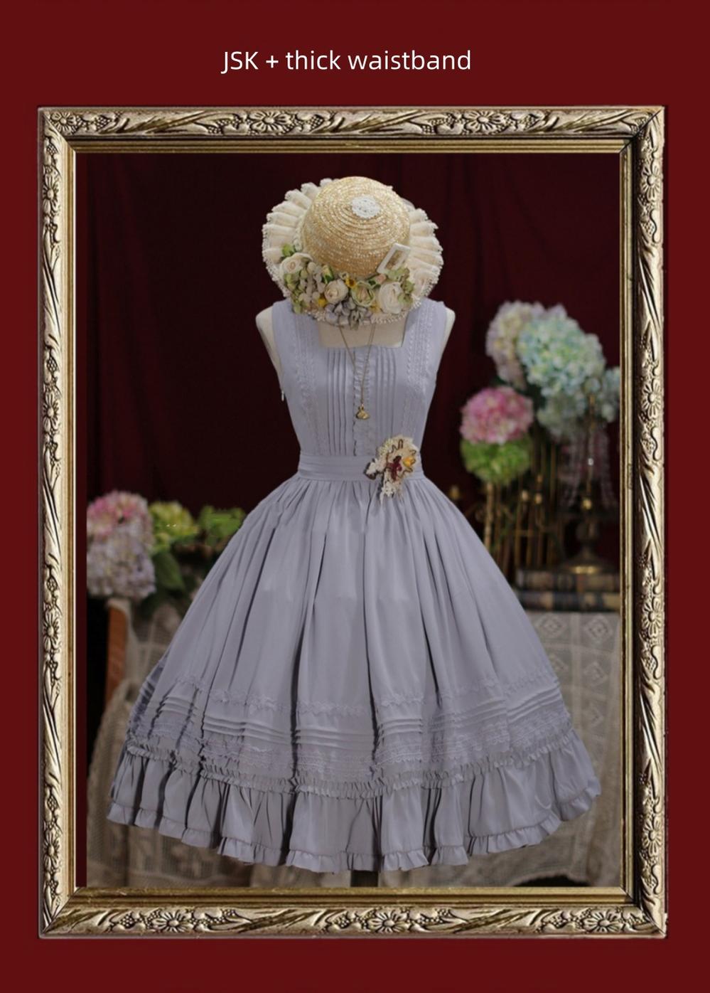 Tiny Garden - Nocturne Reminiscence - Elegant Lolita JSK Dress Multi-Wear Apron Dress Set 19290:596398