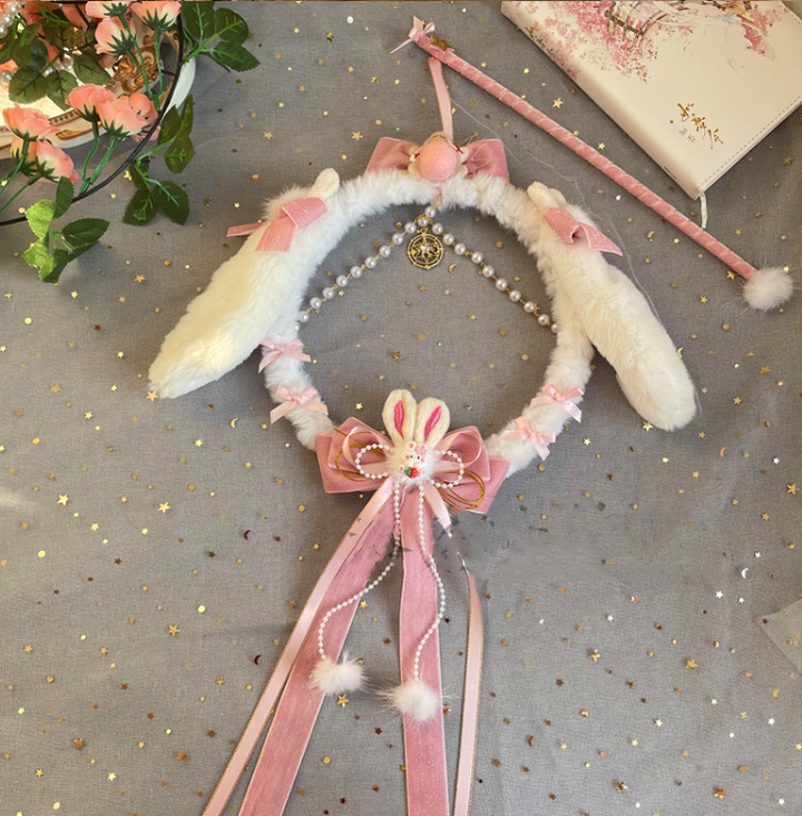 Luoluo Decoration - Han Lolita Pink Head Accessory light pink rabbit light