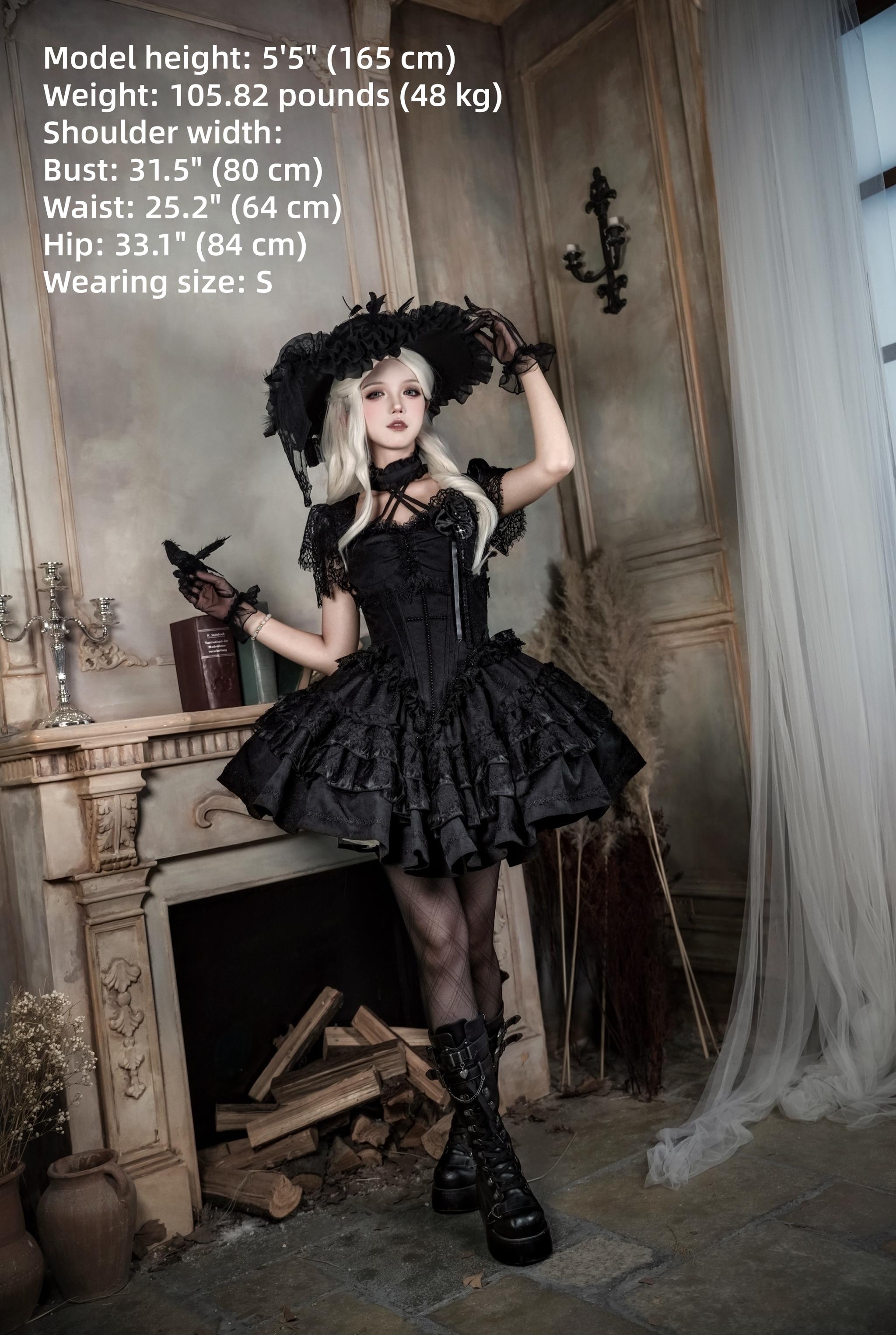 The Original Witch - Thorny Moon - Gothic Lolita SK & Halter Neck Top 44211:798936