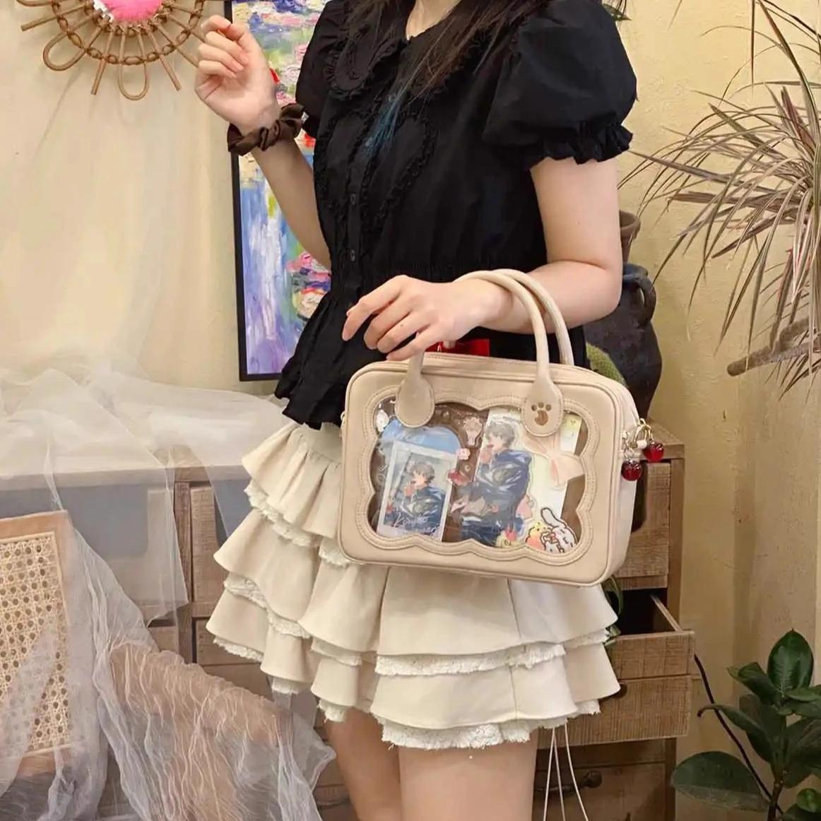 Morning Glory~Kawaii Lolita Bag Cherry Biscuit Shoulder Crossbody Handbag 36810:533892