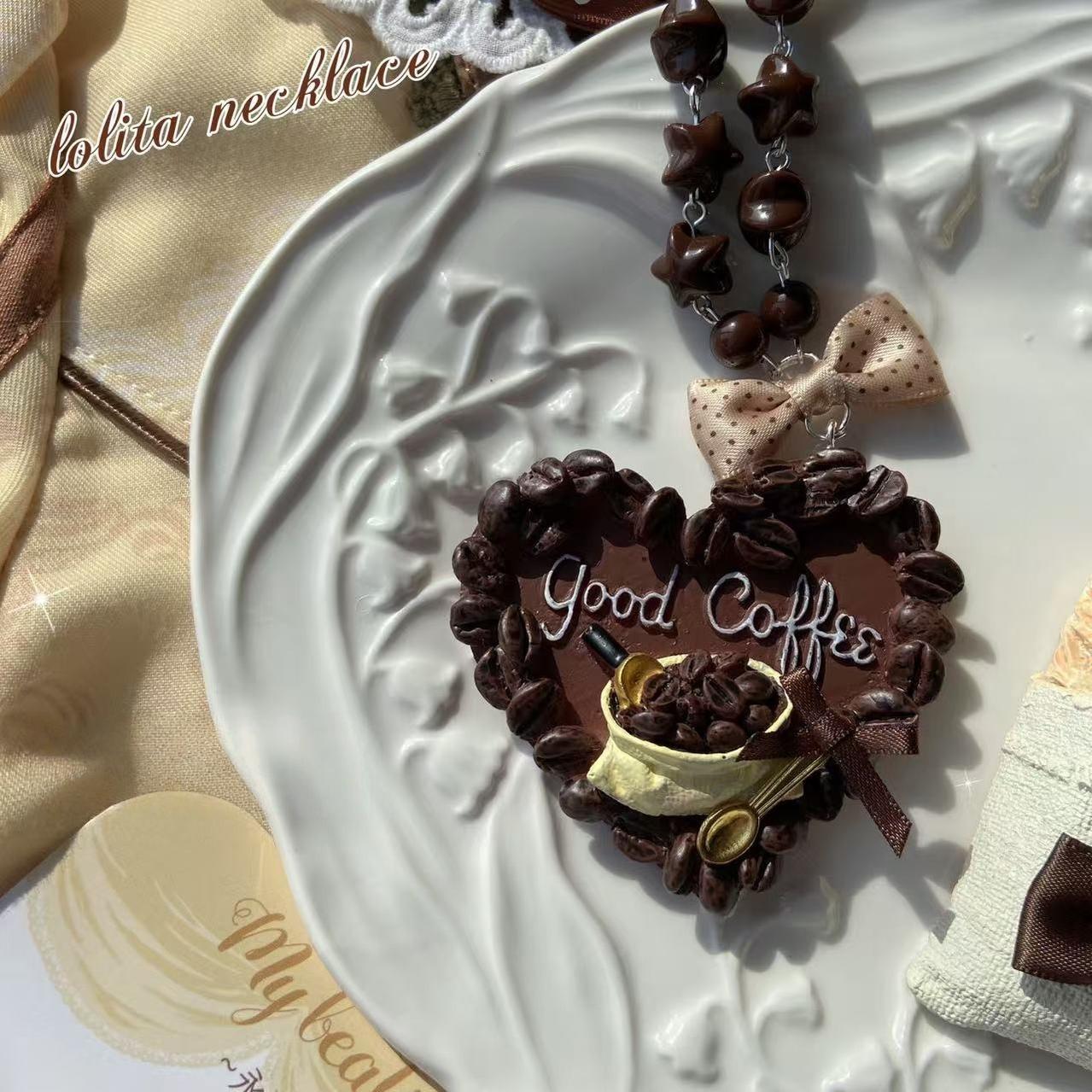 Bear doll - Kawaii Handmade Resin Lolita Necklace Chocolate Coffee