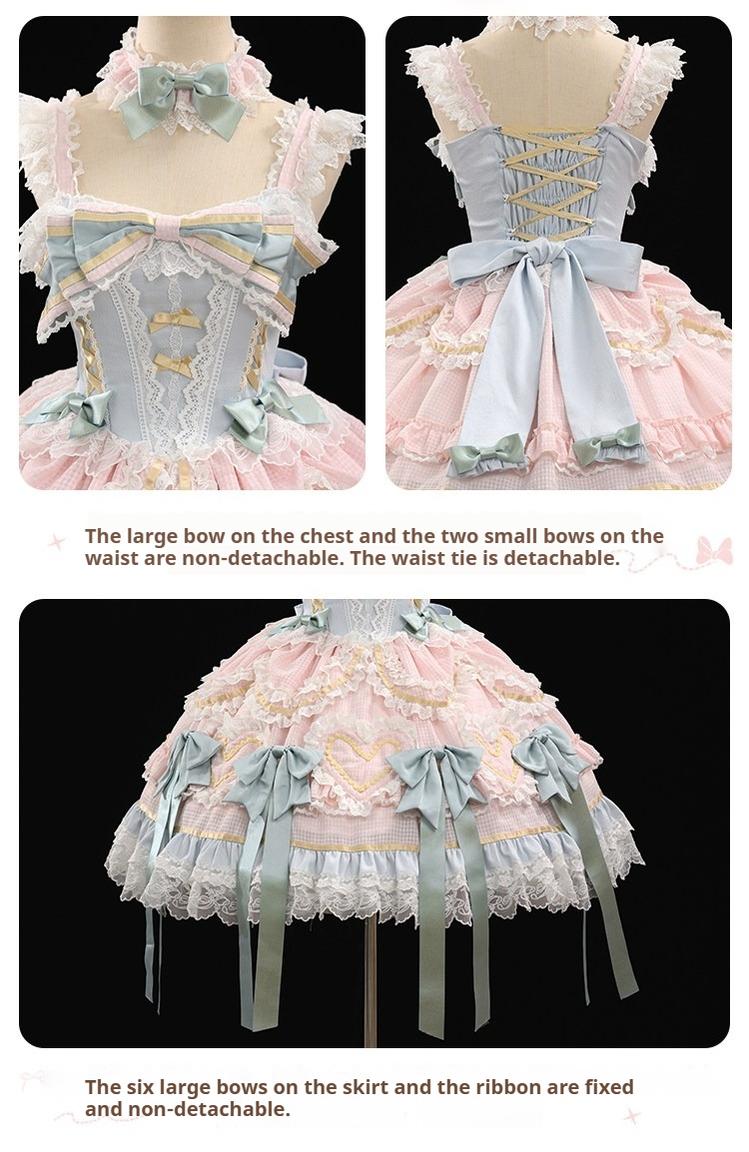 Dream Melody - Gorgeous Sweet Lolita JSK Dress, Lace & Bows 44442:809793