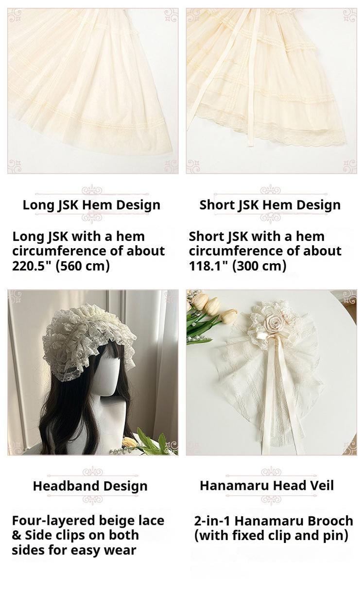 Confession Poem - Classic Lolita Corset JSK Set, Lace & Bows