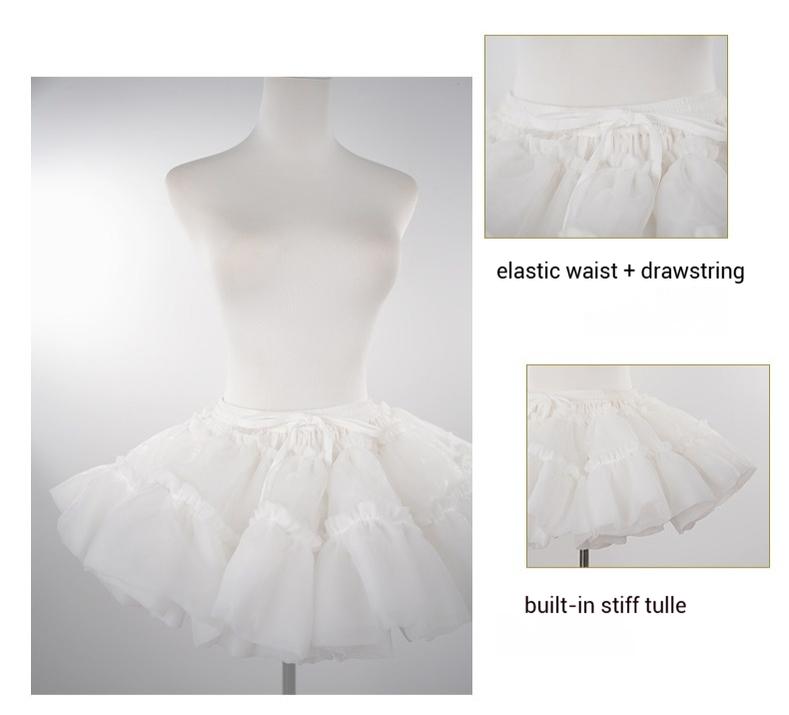 OCELOT - White Puffy Lolita Petticoat | 11.8" (30 cm) Length 44143:796779