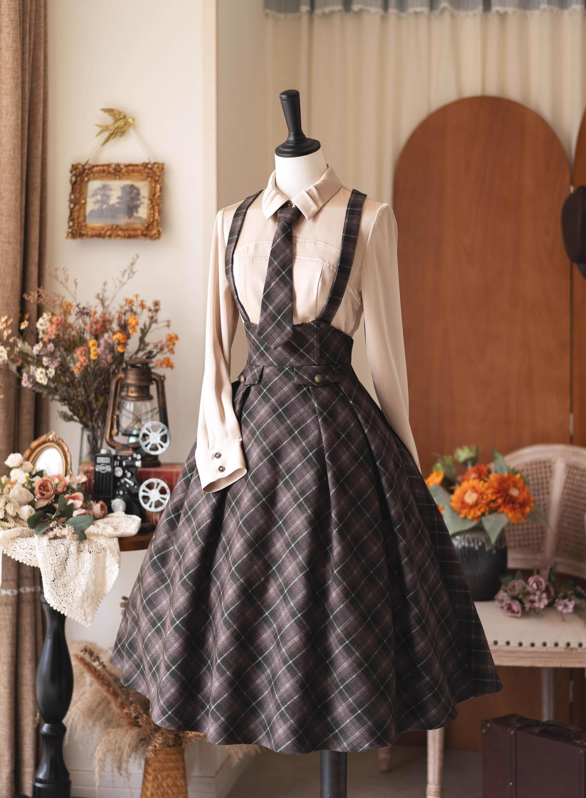 Forest Wardrobe - Forest Dew - Elegant Lolita Slim Fit Shirt, Detachable Jabot 44189:798258