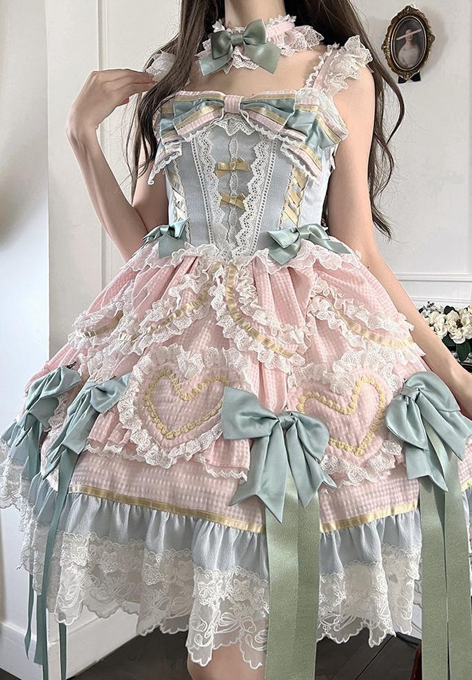 Dream Melody - Gorgeous Sweet Lolita JSK Dress, Lace & Bows 44442:809799