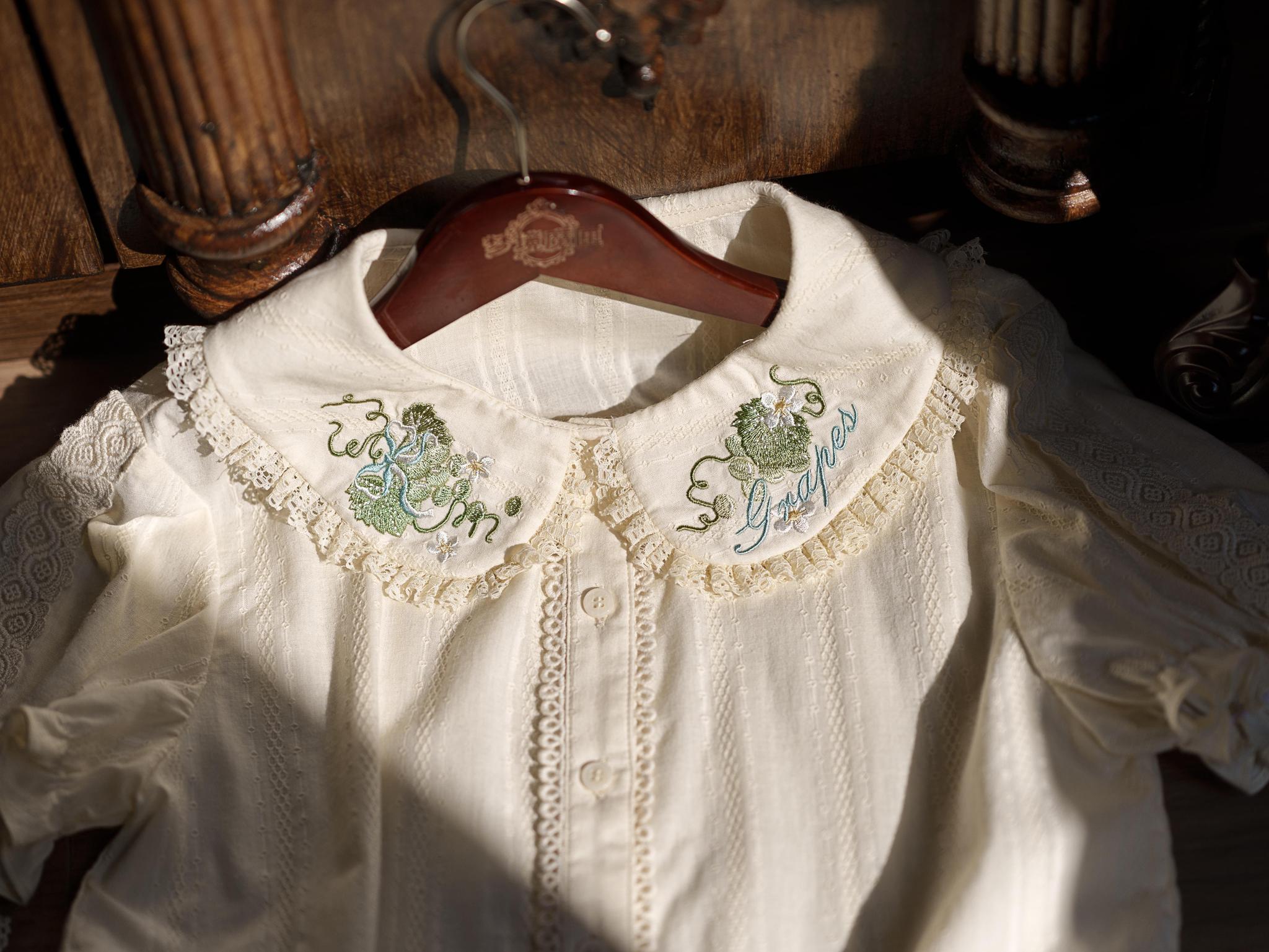 Abundant Tea Time - Kawaii Lolita Blouse, Cotton & Embroidery 45002:831052