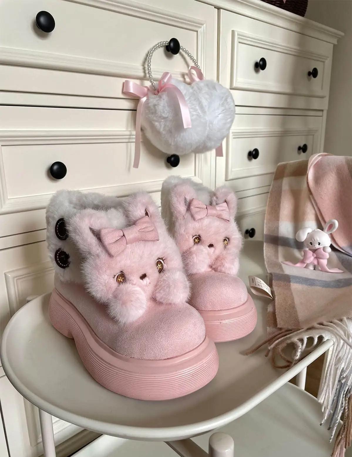 Sheep Puff - Fluffy Zoo - Fluffy Sweet Lolita Snow Boots, Animal Decorations 44263:801746