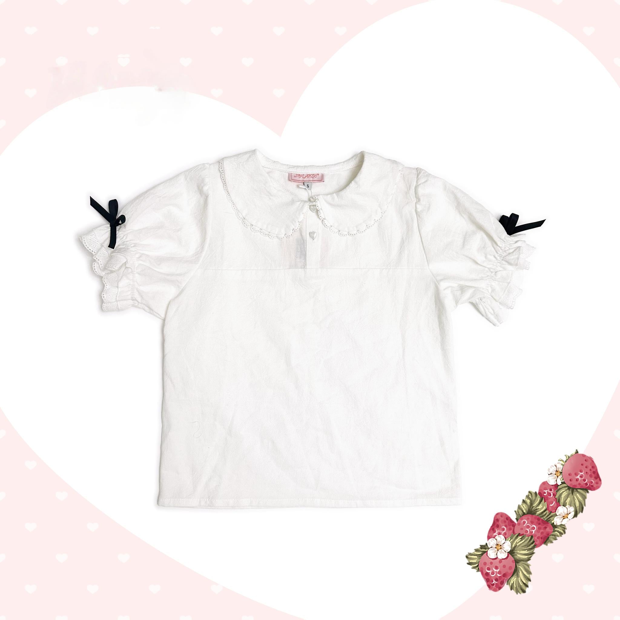 Rabbit Berry Gift Box - Sweet Lolita Cotton Shirt, Peter Pan Collar (L M S) 44491:811072