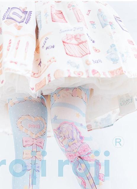 Roji roji - Fairy Kei Sweet Lolita Print Stockings