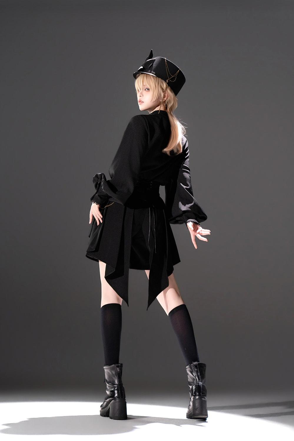 Rose's Will - Ouji Lolita Shirt, High-Low Hem Shorts