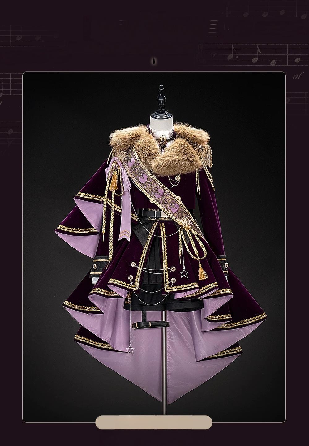 Canticle of Rites - Military Ouji Lolita Jacket & Shorts Set, Detachable Train 46053:873849