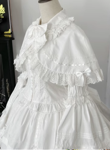 AerialCat - Praying Snowfall - Old School Lolita Skirt Suit Cape Princess Sleeve Shirt (L M S XL) 39180:616000