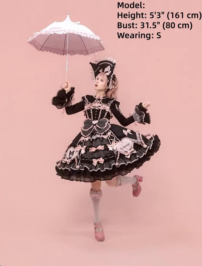 IP Collaboration Sweet Lolita JSK Dress Set,Kuromi Details
