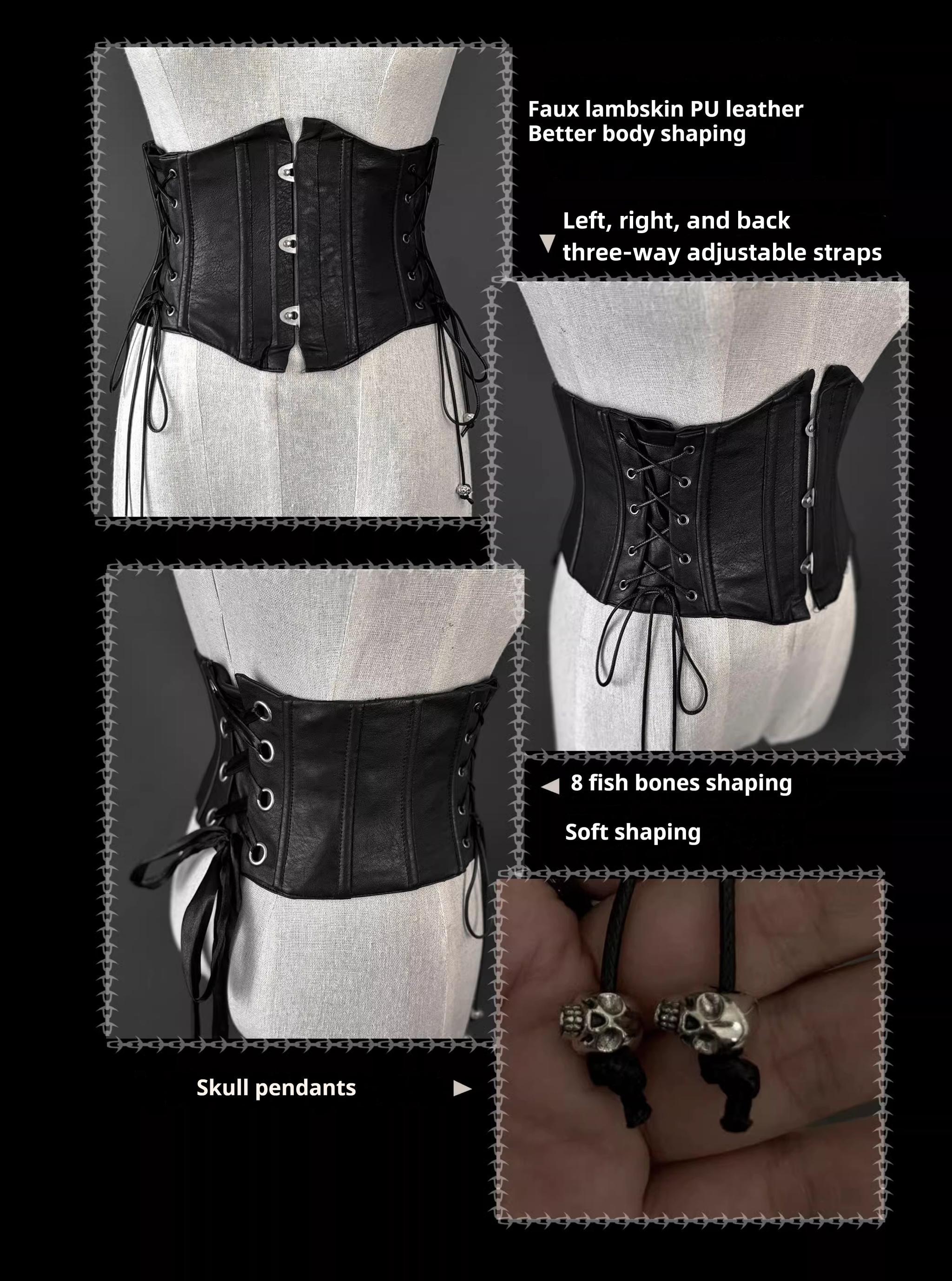Caged Bird Hotel - Bone Theater - Gothic Lolita Waist Corset Black Slimming Corset