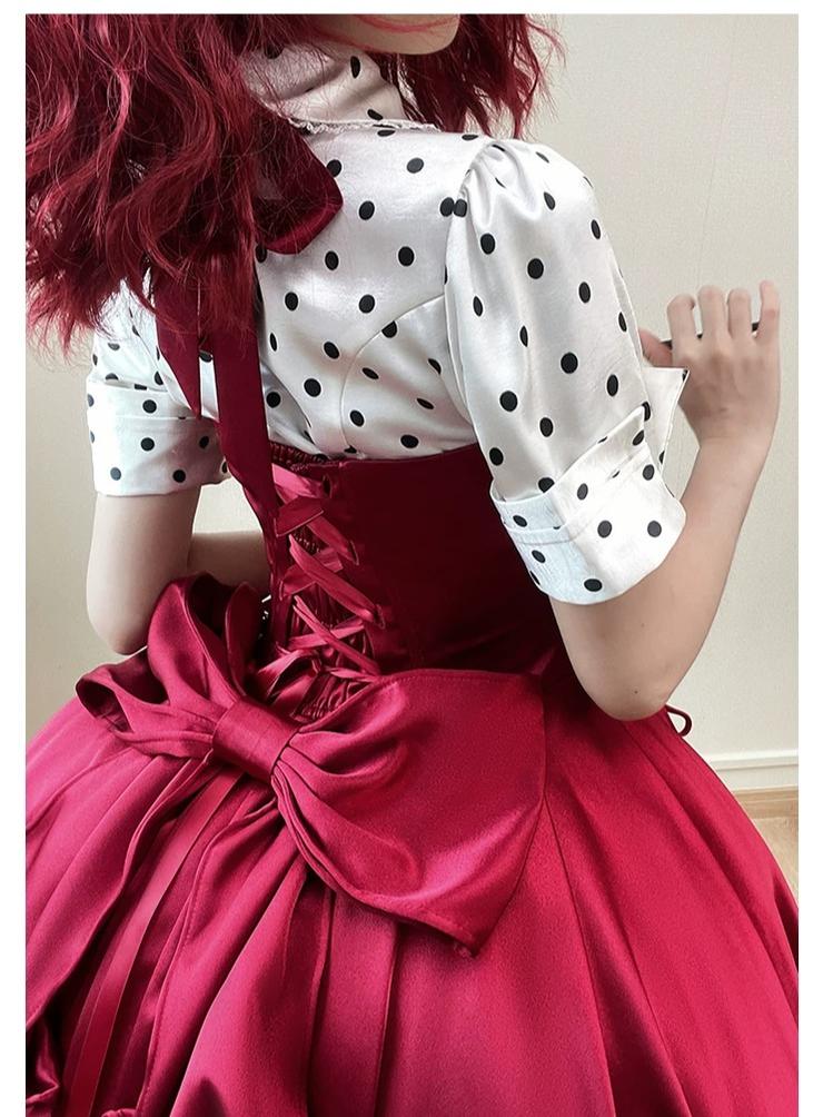 Dalmatian - Gothic Lolita Bust-supporting JSK Dress, High-low Hem 45605:855136