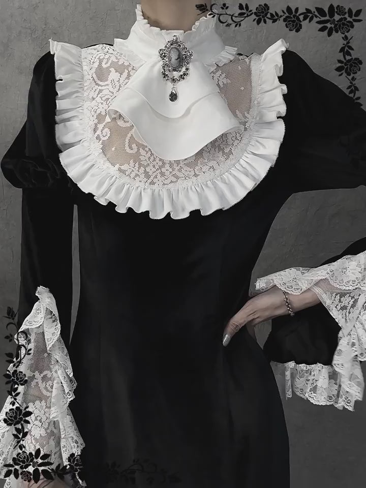 Blood Supply~Gothic Lolita Dress Halloween Vampire Mermaid Velvet OP