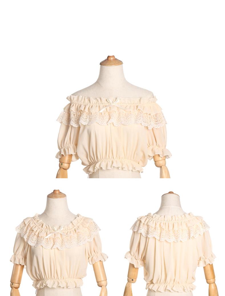 (Buy for me) ZhiJinYuan~Elegant Lolita Open Shoulder Blouse   