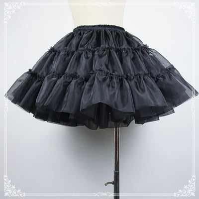 Eieyomi-43cm A-line Underskirt Daily Wear Petticoat free size black 