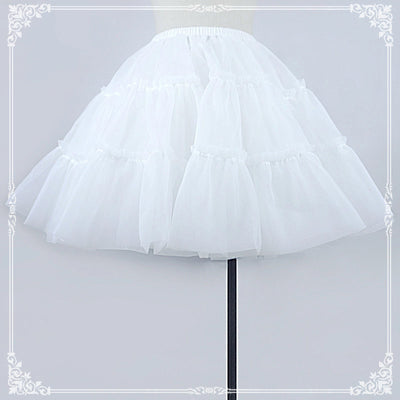 Eieyomi-43cm A-line Underskirt Daily Wear Petticoat free size white 