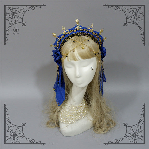 Foxcherry-Palace Retro Gorgeous Lolita headdress Multicolors free size sapphire blue headband only 