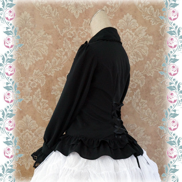 Strawberry Witch - Elegant Lace-Up Back Lolita Blouse