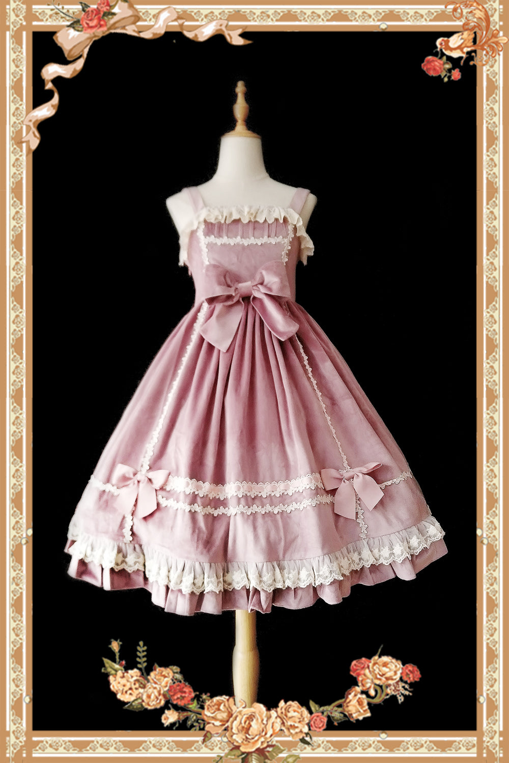 Infanta~Honey Sugar~Pure Velvet Lolita JSK Dress S pink (L M S XL) 4566:9681