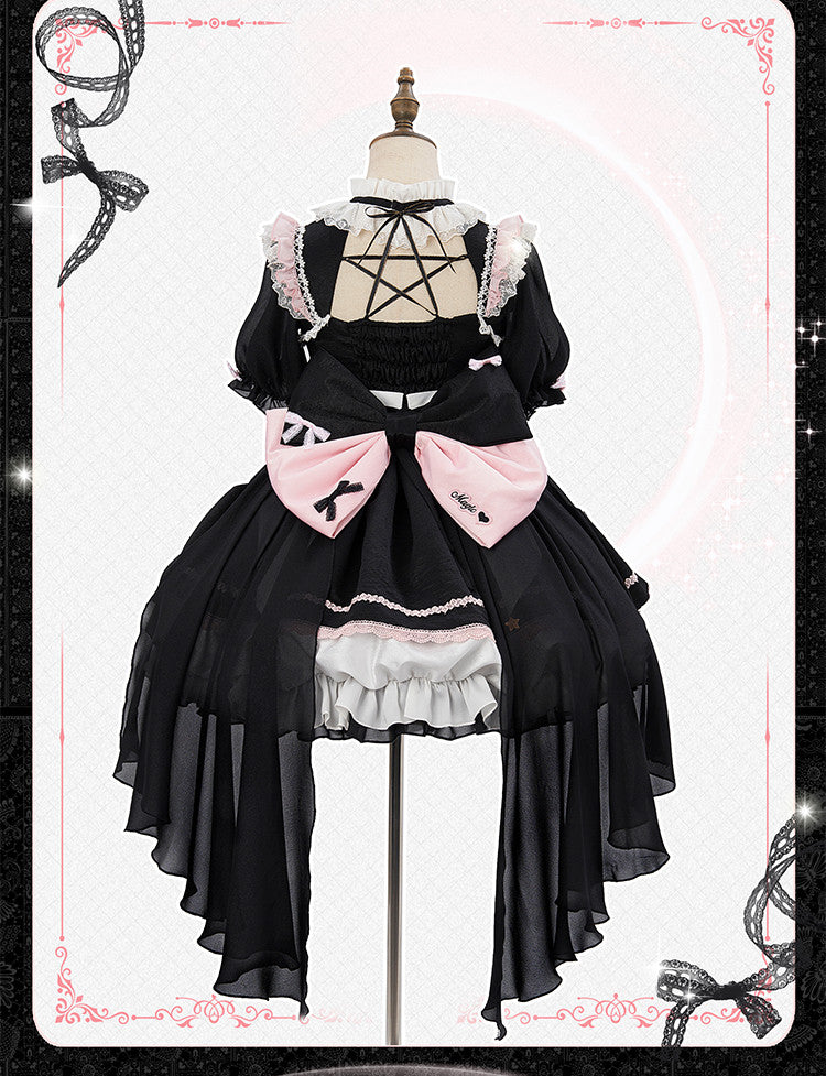 Forest Fluorescent Carps - Magic Girl Gorgeous Lolita OP S Black magic girl fullset