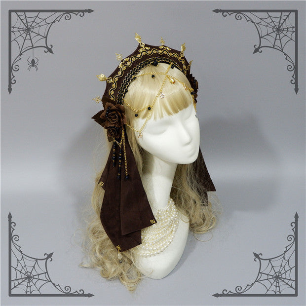 Foxcherry-Palace Retro Gorgeous Lolita headdress Multicolors coffee headband only