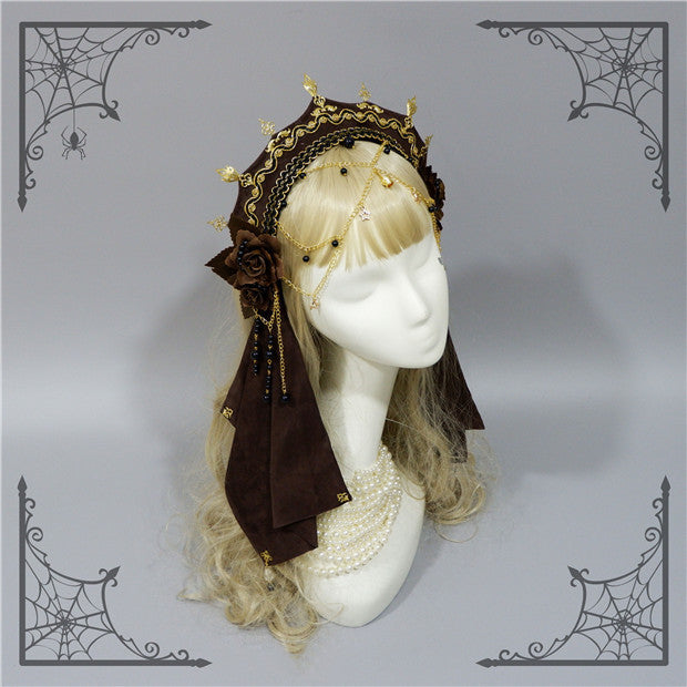 Foxcherry-Palace Retro Gorgeous Lolita headdress Multicolors free size coffee headband only 