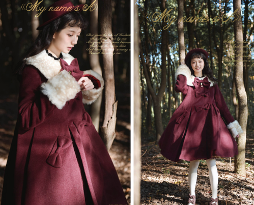 Unideer - Casual Lolita Winter Wool Down Coat Multicolors 8538:93656