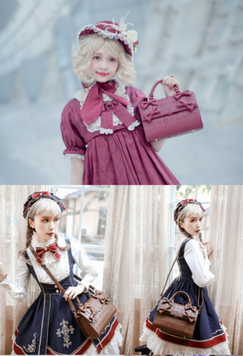 Lovelylota - Sweet Heart Embossed Chocolate Lolita Bag