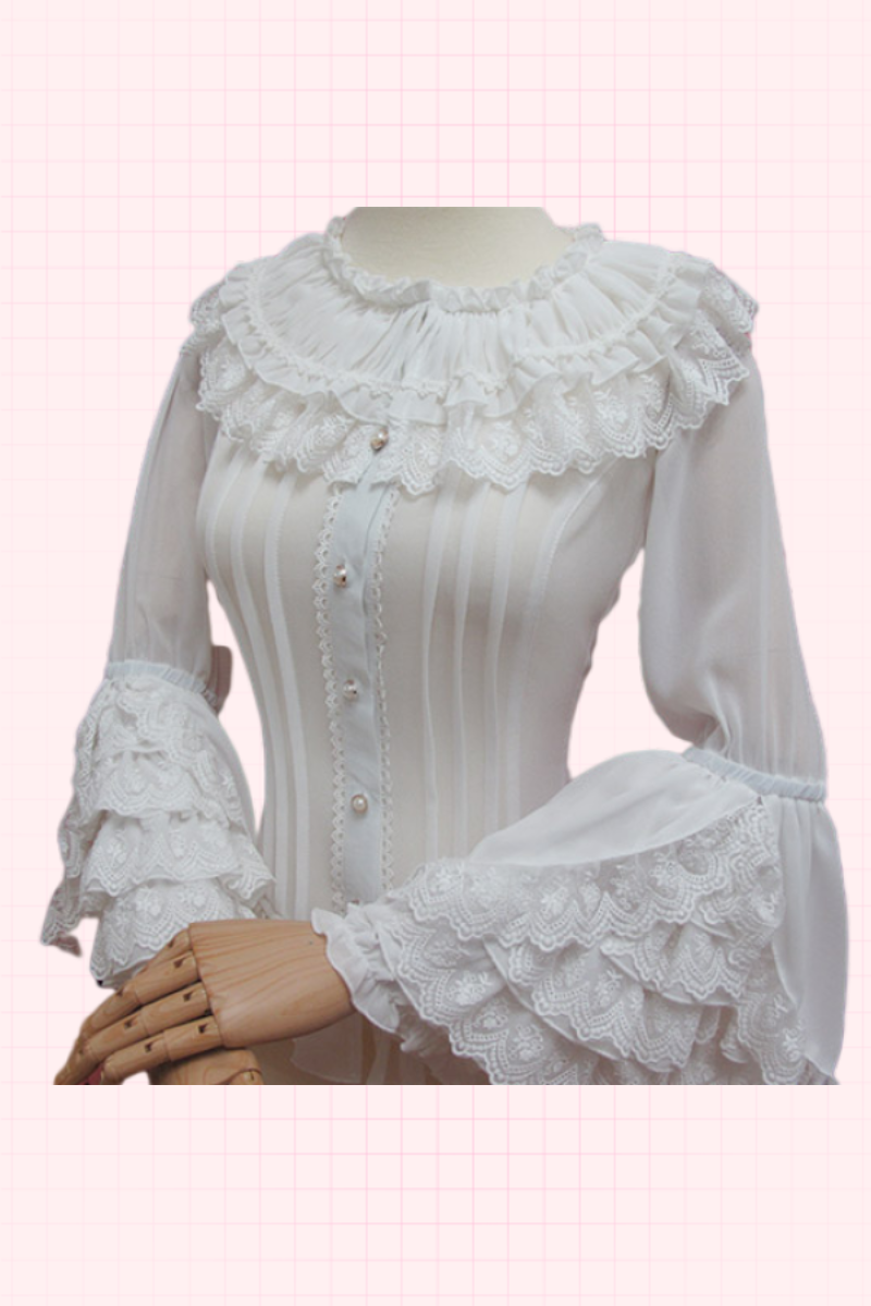 Yilia - Retro Lolita Shirt Princess Long Sleeve Lolita Blouse