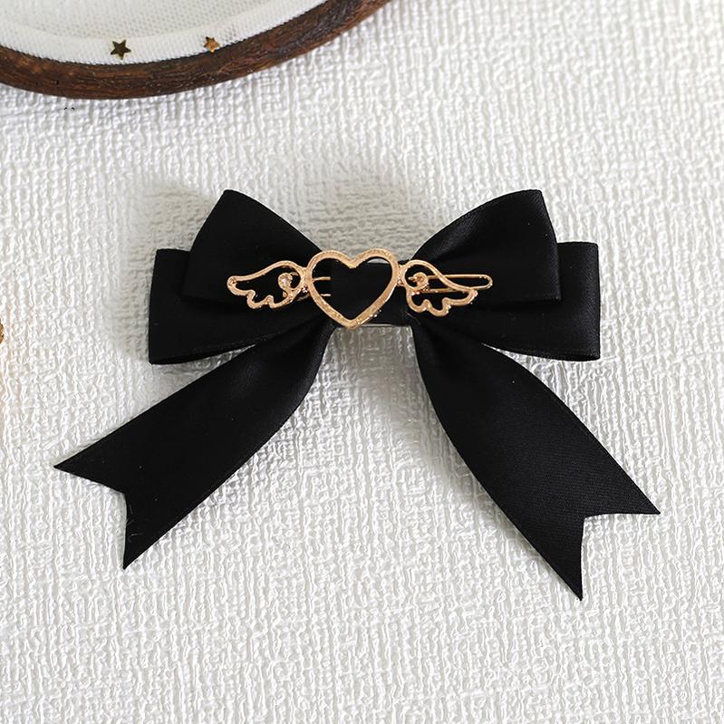 Xiaogui - Handmade Kawaii Bow Clips Brooch Multicolors black fish-mouse clips