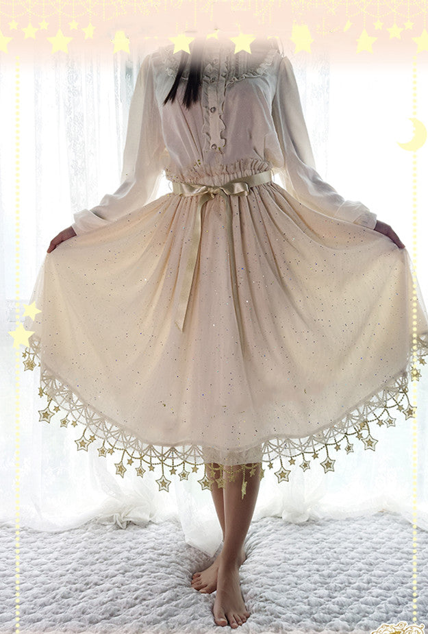 Boguta - Stary Night - 50cm/60cm Lolita Underskirt One Size(23.6" long) beige