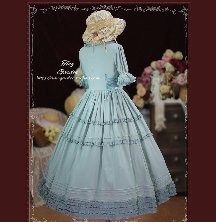 Tiny Garden~Vintage Prom~Elegance Pin Tucks Lolita OP Dress   