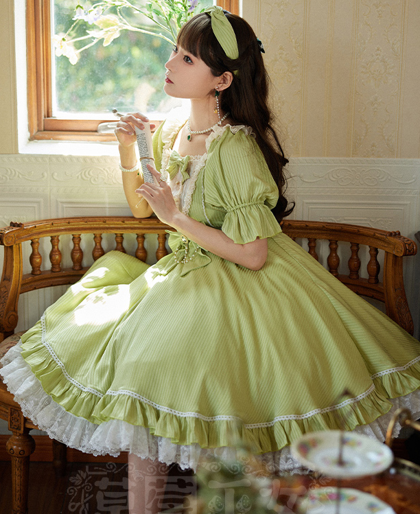 Strawberry Witch - Midsummer Star - Silver Foil Printing Lolita OP Dress