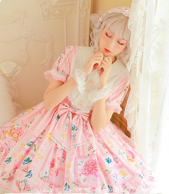 Strawberry Witch~ Blueberry Short Sleeve Princess Lolita OP   