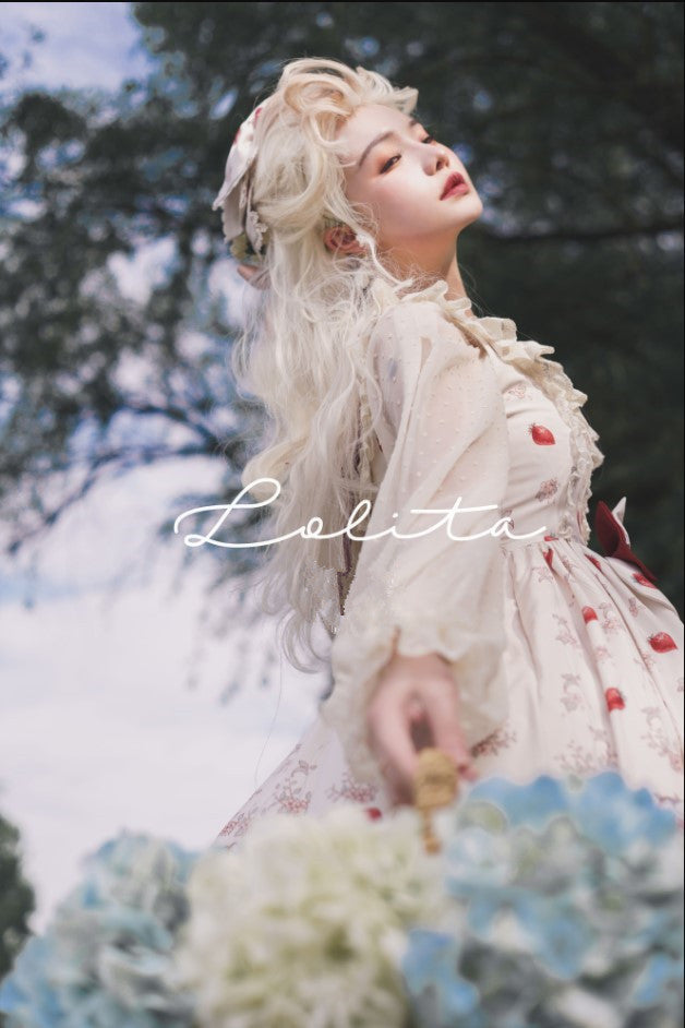 Bodhi Lolita - Strawberry Fruit Tea - Chiffon Long Sleeve Sweet Lolita Blouse