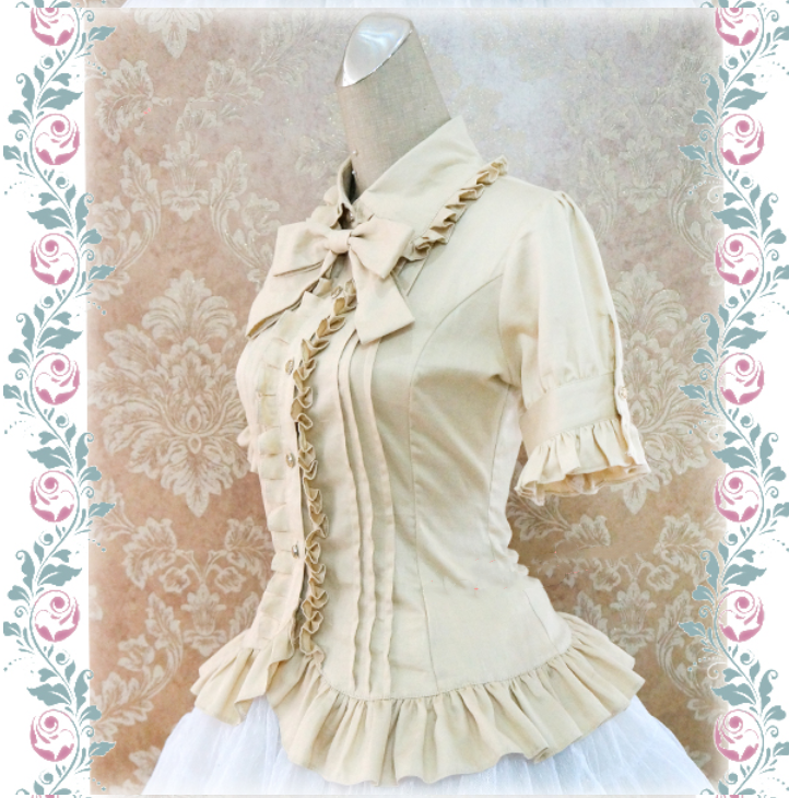Strawberry Witch - Multicolors Short Sleeve Cotton Lolita Blouse 438:61915