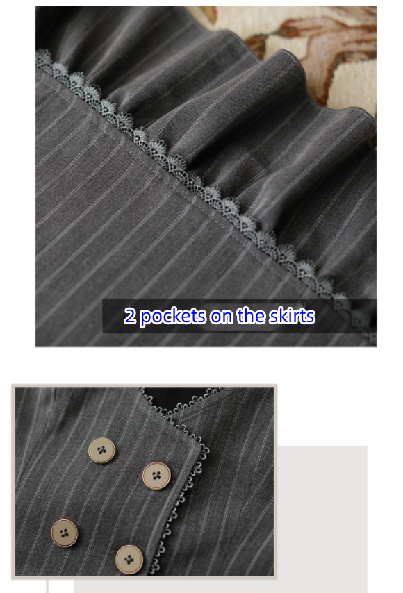 Forest Wardrobe - North of the Forest - Classic Lolita Striped Vest Skirt Set 3040:29069